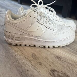 Nike Air Force 1 White Leather Air Sneakers